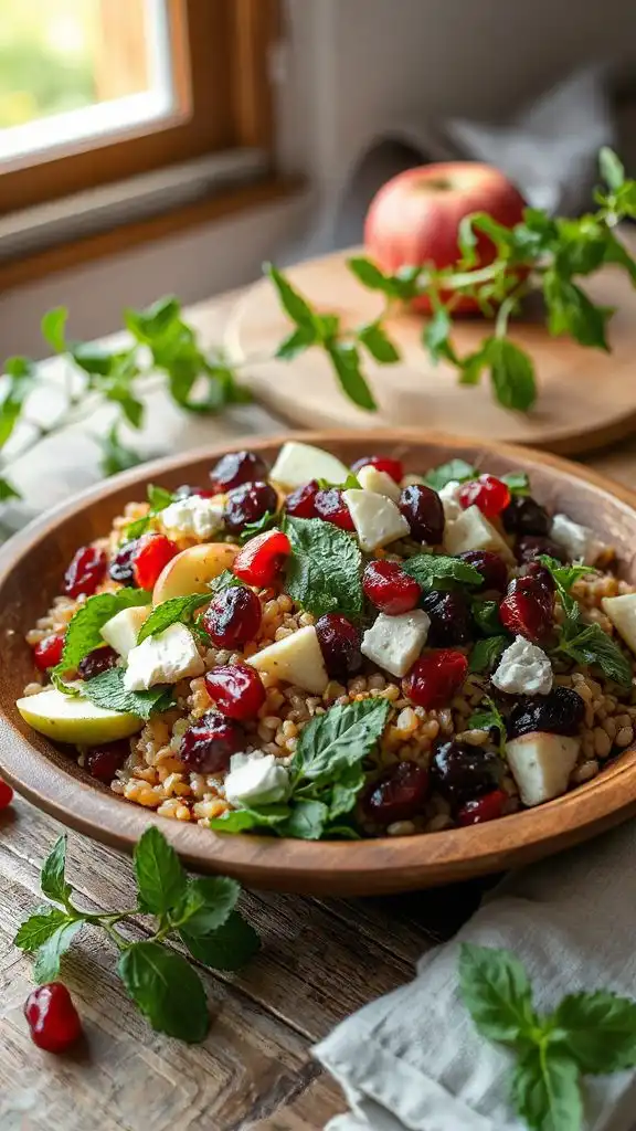 farro salad with pomegranate