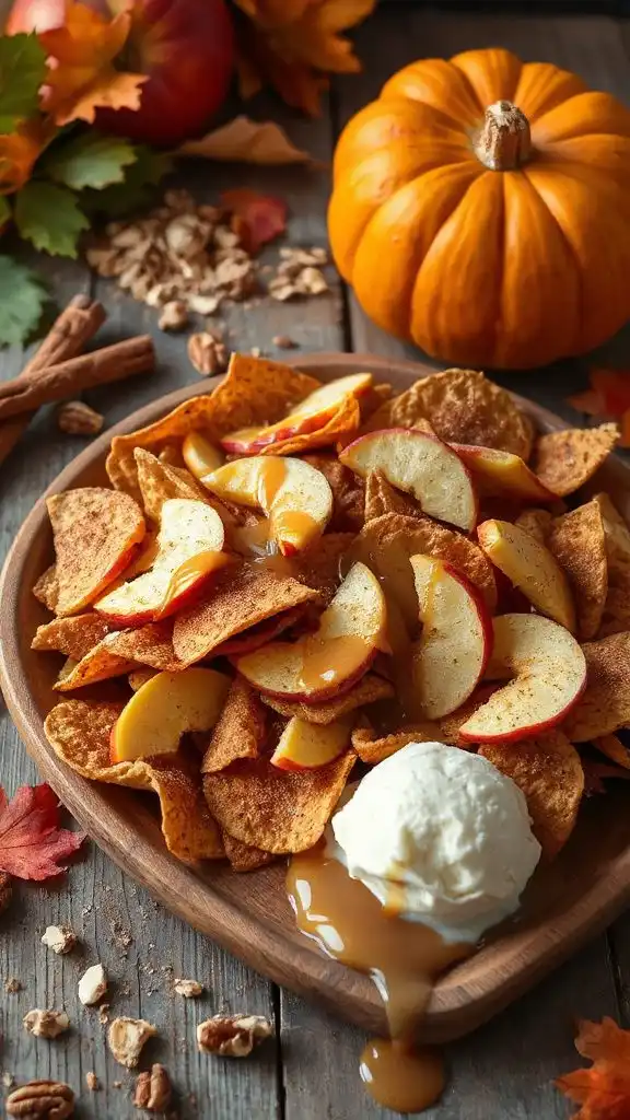 festive caramel apple nachos
