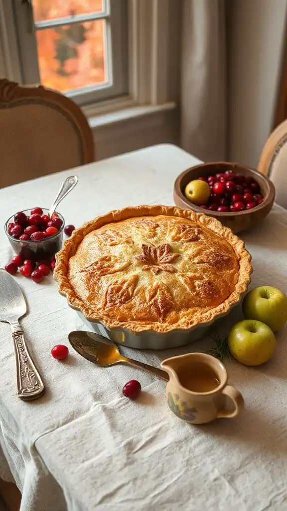 festive cranberry apple pie