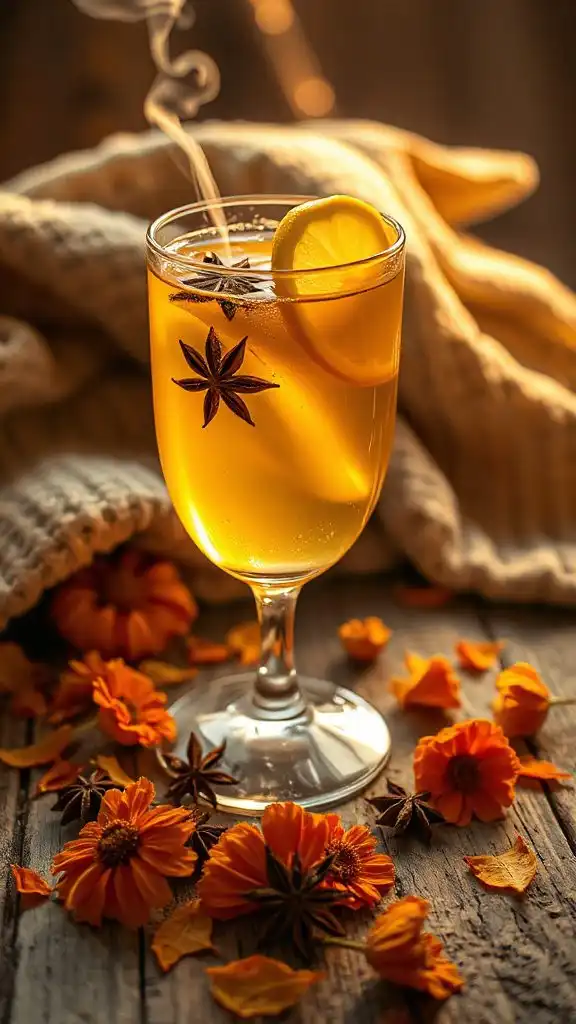festive herbal wine spritz