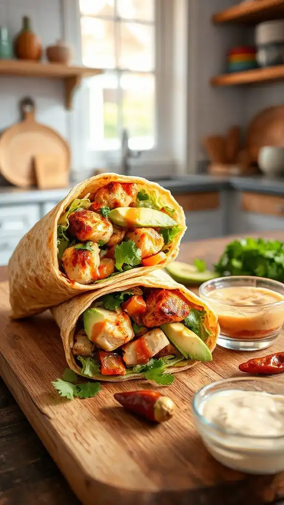 flavorful chicken avocado wrap