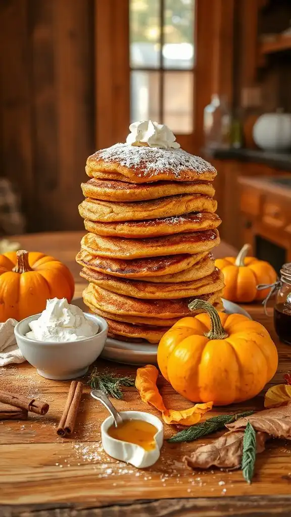 fluffy pumpkin spice pancakes