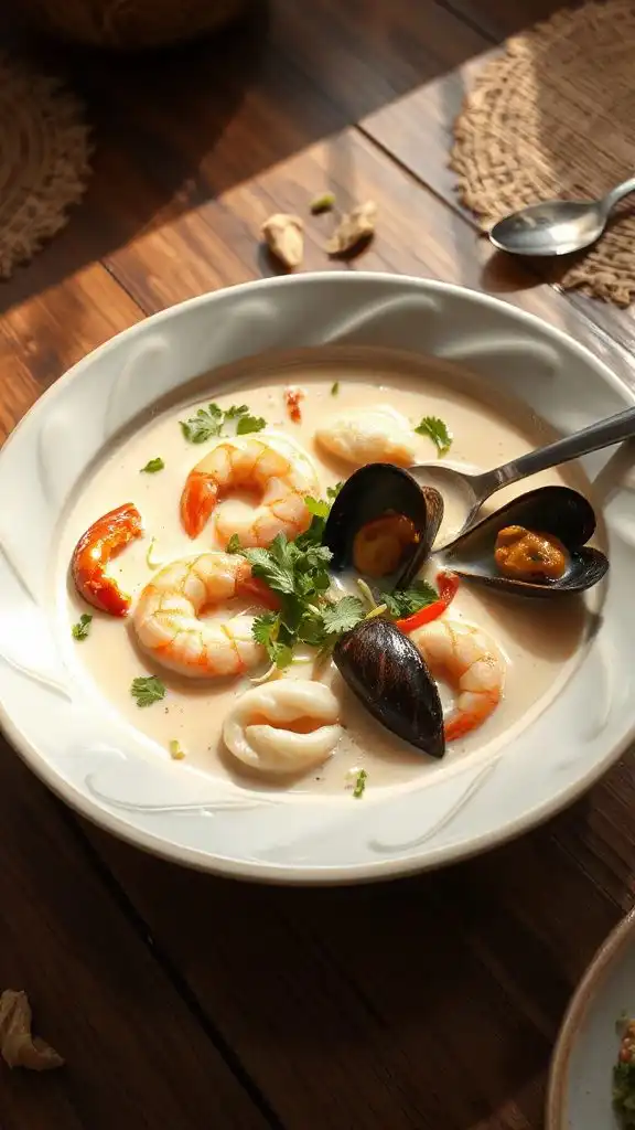 fragrant thai coconut seafood soup