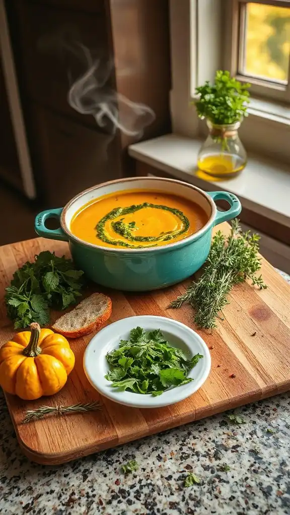 fresh herbs enhance soup