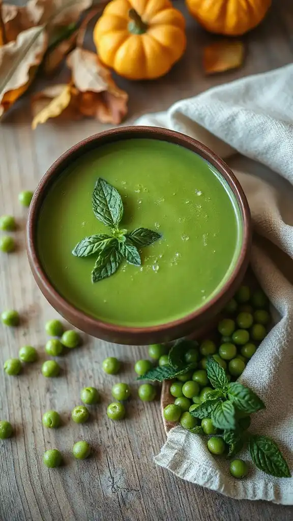 fresh vibrant pea soup