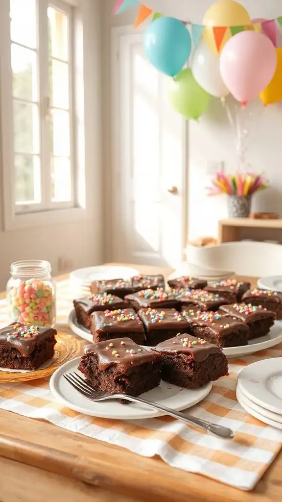 fudgy brownie bites sprinkled