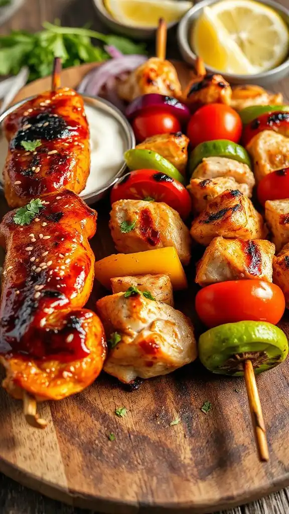 fun protein chicken skewers