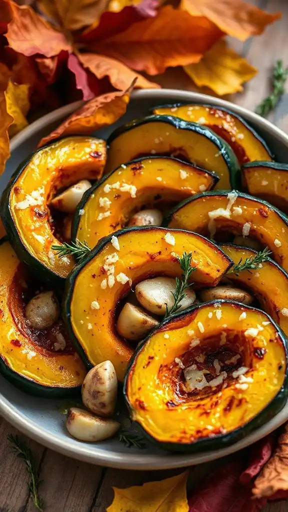 garlic and parmesan acorn squash