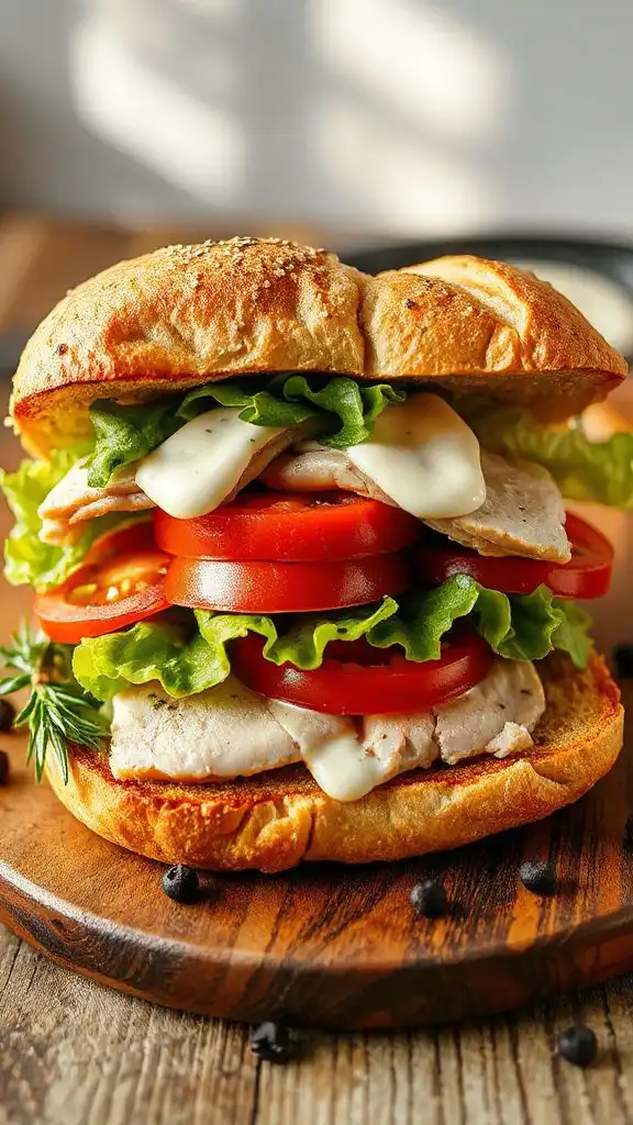 garlic herb turkey club