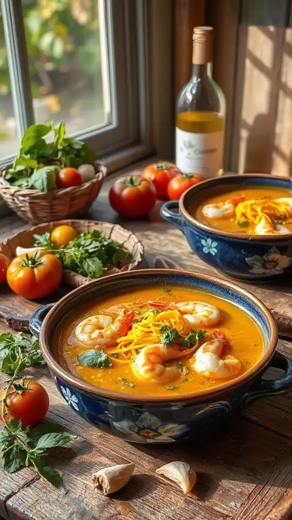 garlic shrimp pasta soup