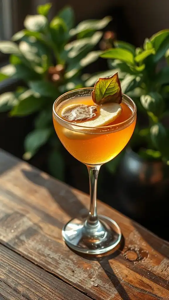 ginger basil pear cocktail