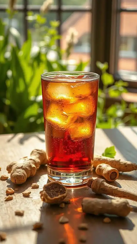 ginger burdock whiskey cooler