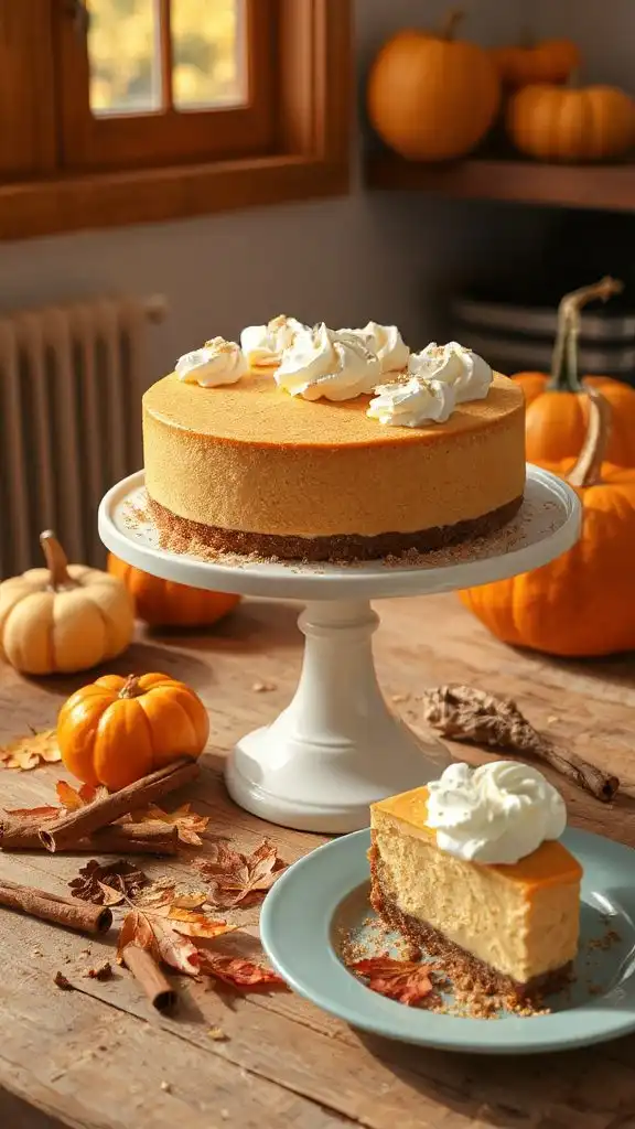 gingerbread pumpkin cheesecake dessert