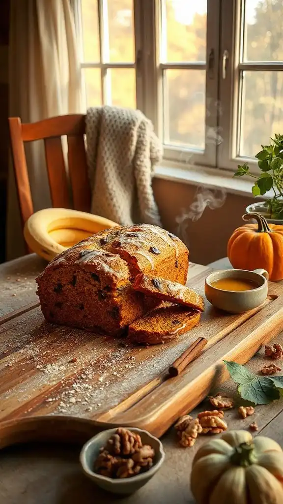 gluten free pumpkin banana loaf