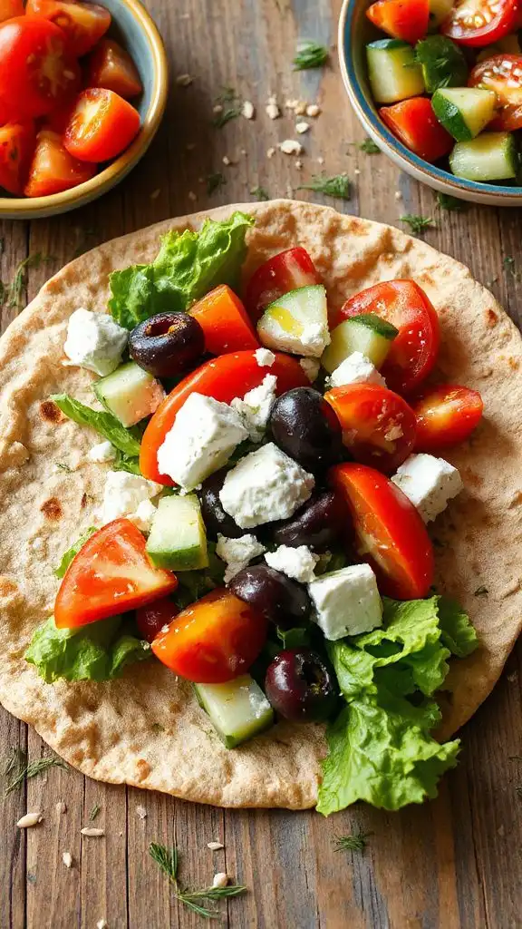 greek salad tortilla wrap greek salad tortilla wrap