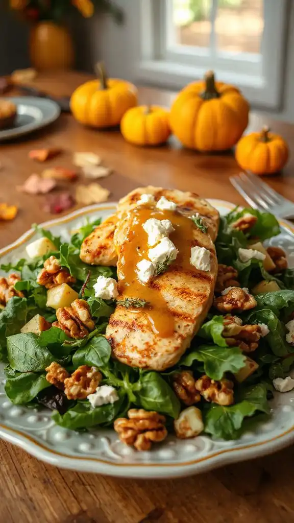 grilled chicken apple walnut salad