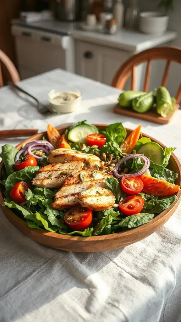 grilled chicken pumpkin seed salad
