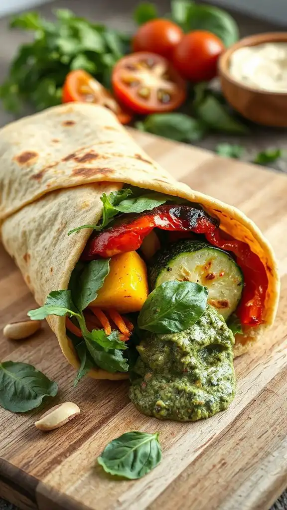 grilled veggie pesto wrap grilled veggie pesto wrap