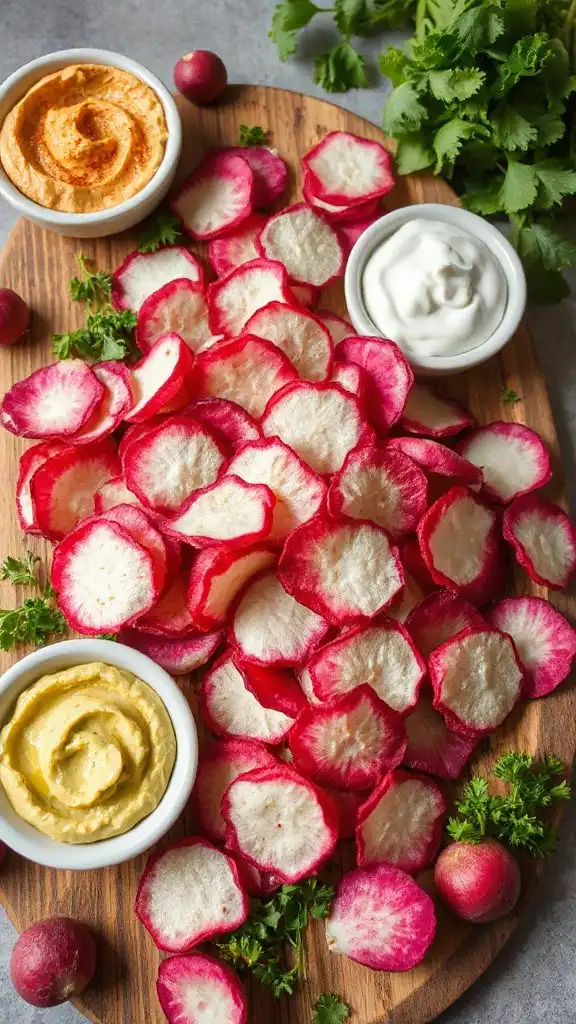 healthy crunchy radish chips