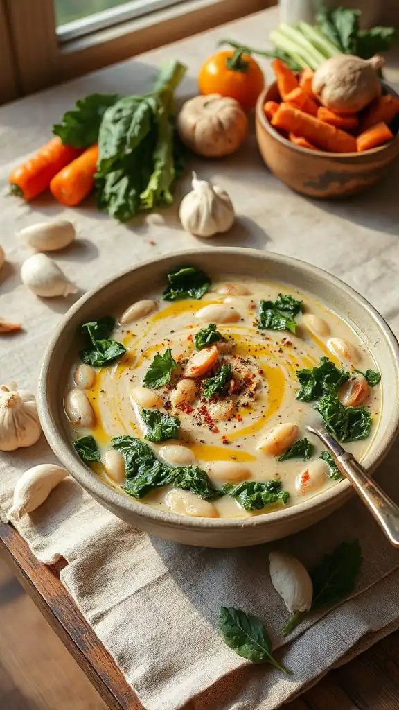 healthy garlic kale soup