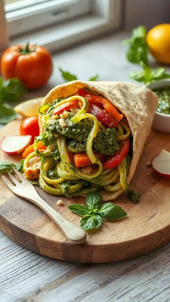 healthy zucchini noodle wrap