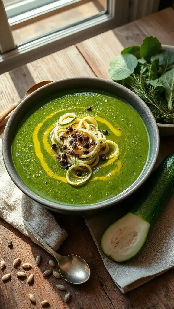healthy zucchini spinach soup