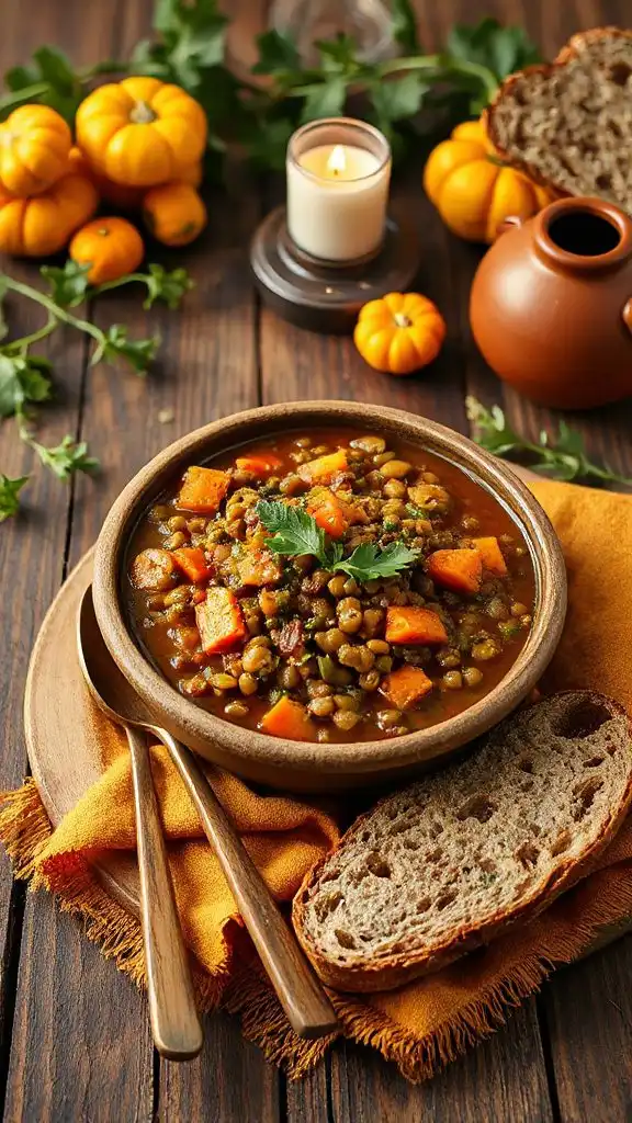 hearty autumn lentil stew