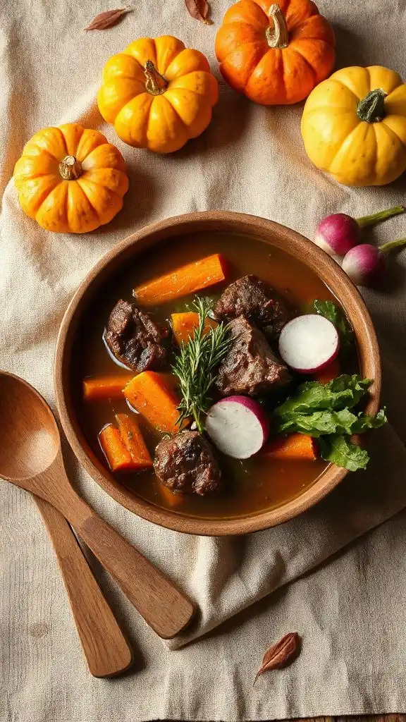 hearty bone broth soup
