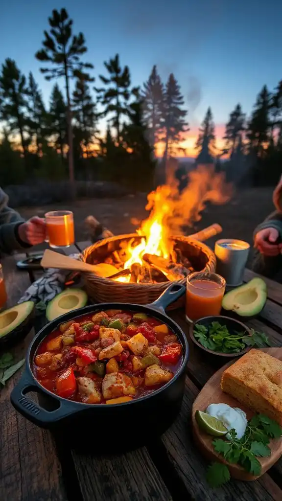 hearty campfire turkey chili