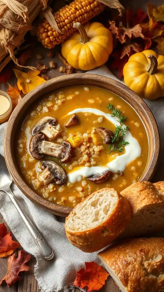 hearty chicken mushroom barley soup