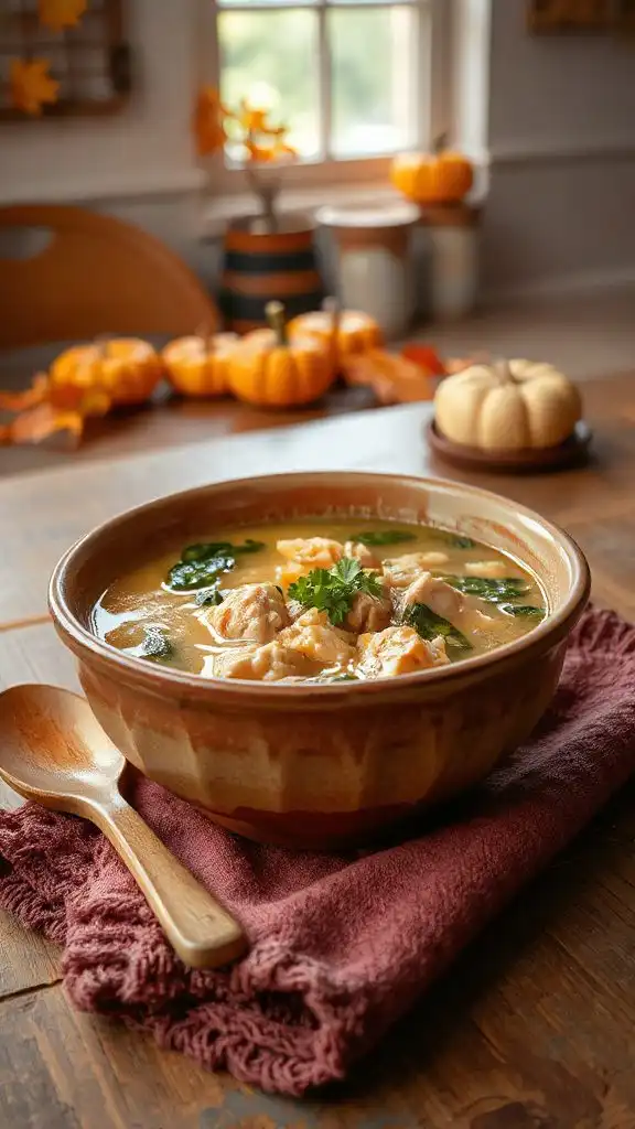 hearty chicken spinach soup