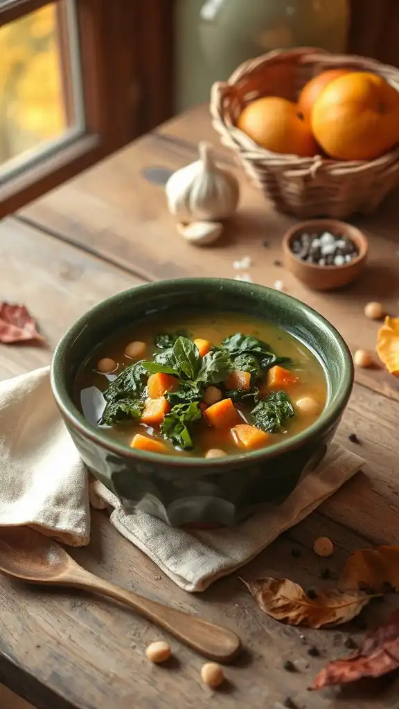 hearty chickpea kale soup