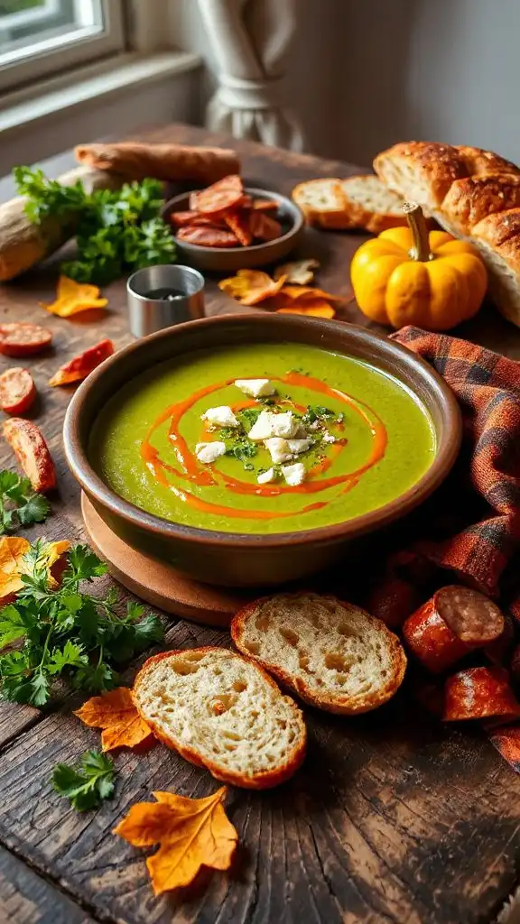 hearty chorizo split pea soup