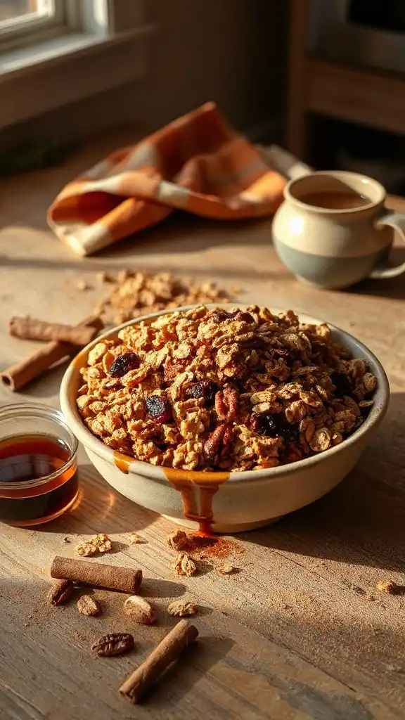 hearty cinnamon maple granola