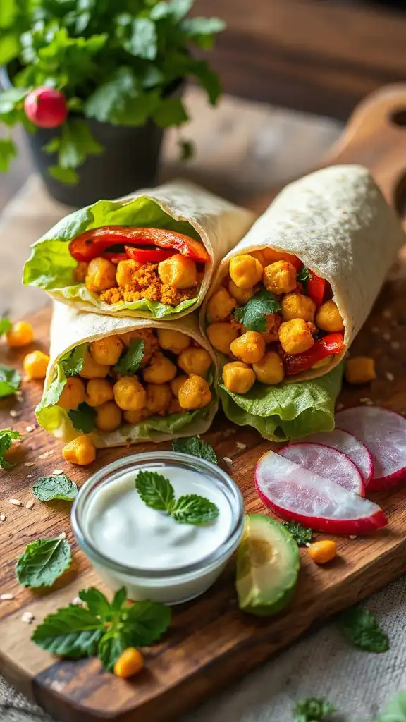 hearty curried chickpea wrap