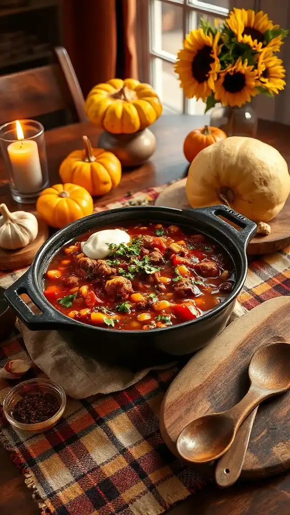 hearty fall beef chili