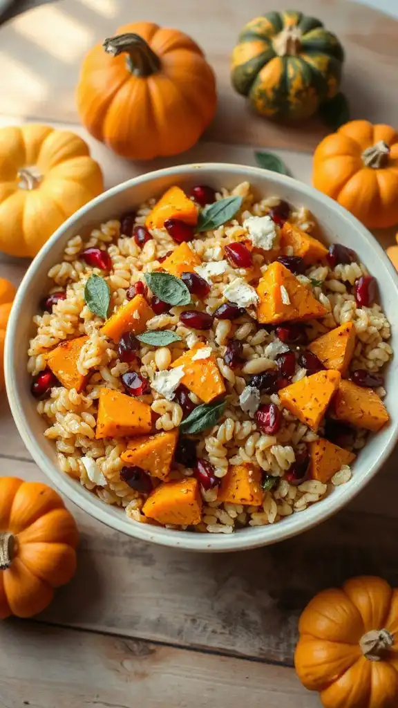 hearty fall orzo salad