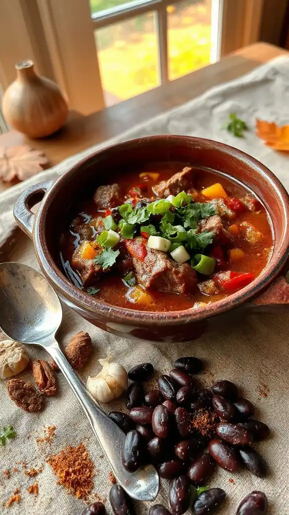 hearty flavorful beef chili
