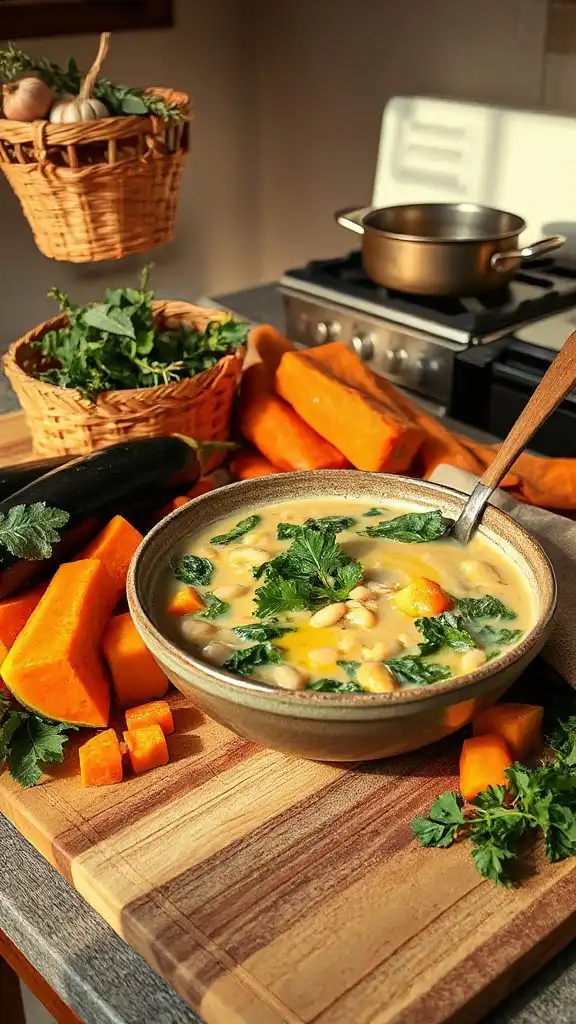 hearty kale white bean soup