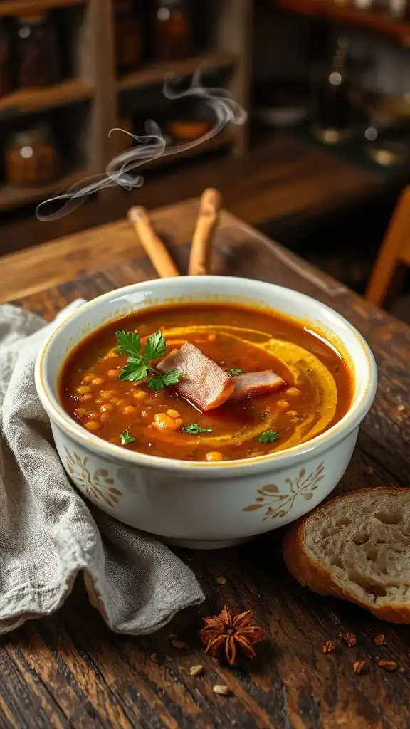 hearty lentil ham soup