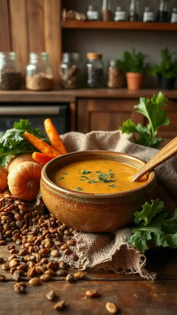 hearty lentil kale soup