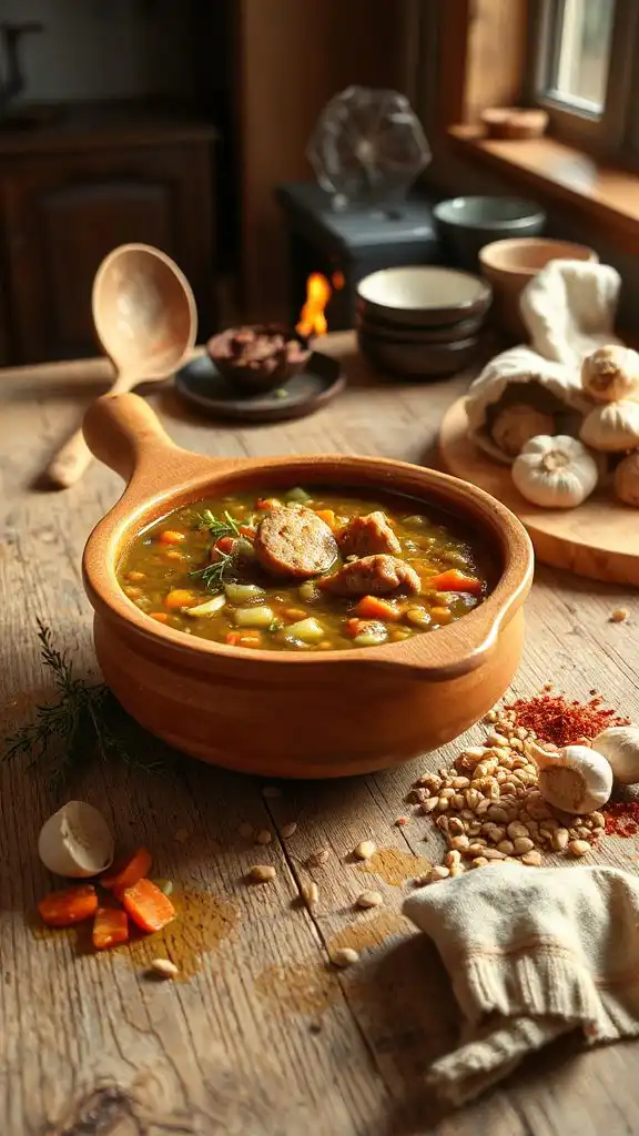 hearty lentil sausage soup