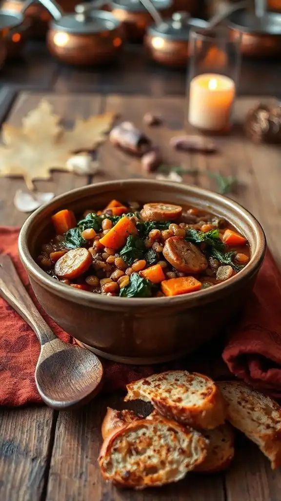 hearty lentil sausage stew