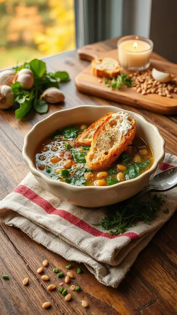 hearty lentil spinach soup