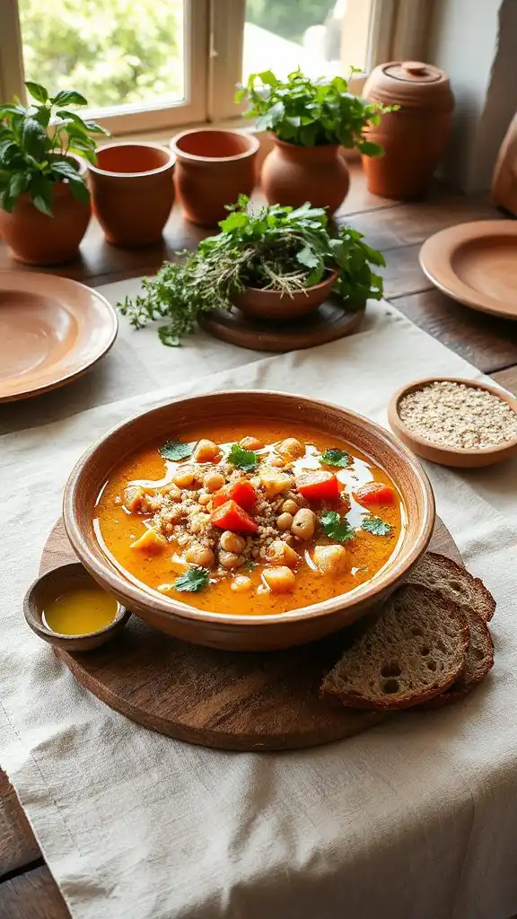 hearty mediterranean chickpea soup