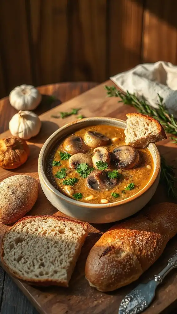 hearty mushroom barley soup