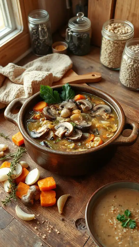 hearty mushroom barley soup