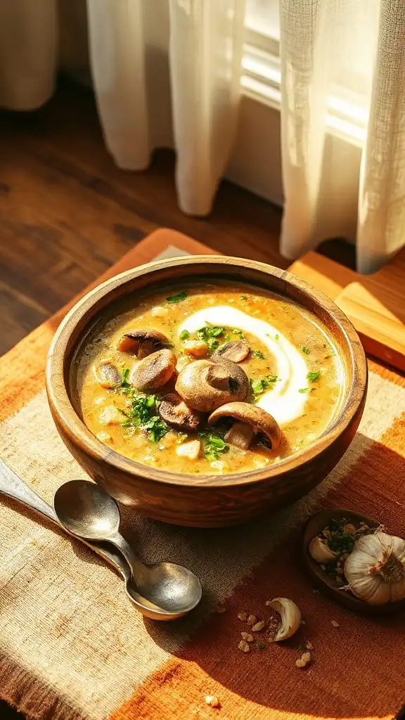 hearty mushroom barley soup