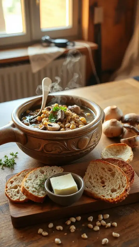 hearty mushroom barley soup