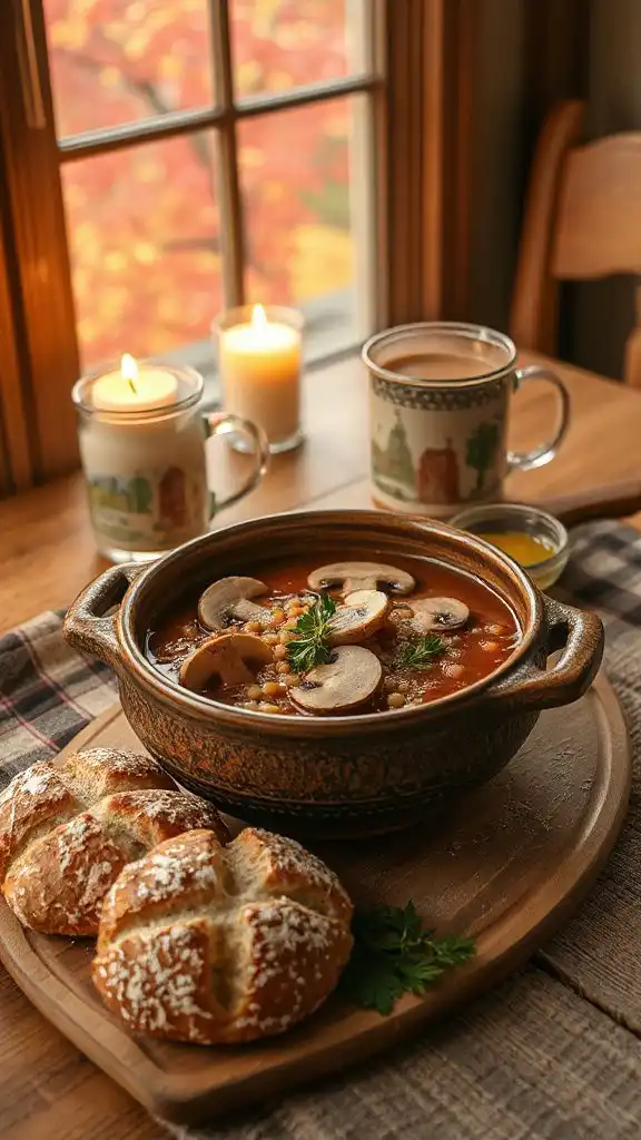 hearty mushroom barley soup
